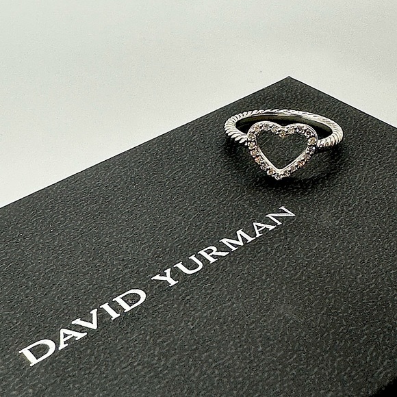 DAVID YURMAN Sterling Silver 925 Classic Cable Heart Ring Size 8 - Picture 3 of 10